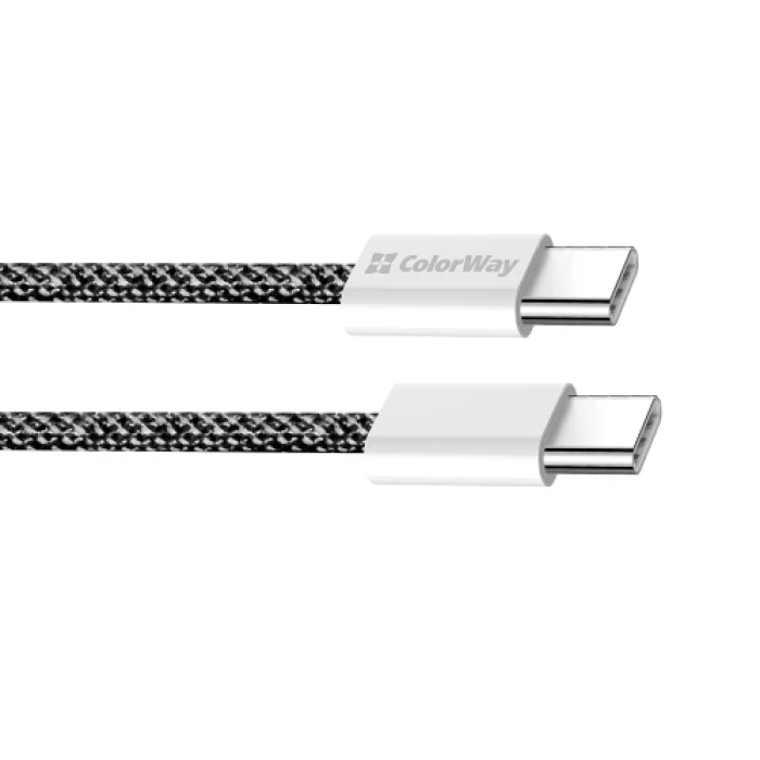 Кабель ColorWay USB-C — USB-C, 2 м, 60 Вт, чорний