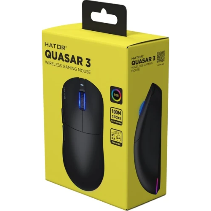 Бездротова ігрова миша Hator Quasar 3 Black до 12000 dpi