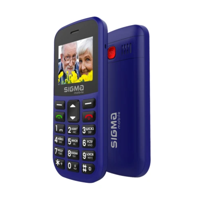 Кнопковий телефон Sigma Comfort 50 CF115 EASY Blue з акумулятором 1000 мА·год
