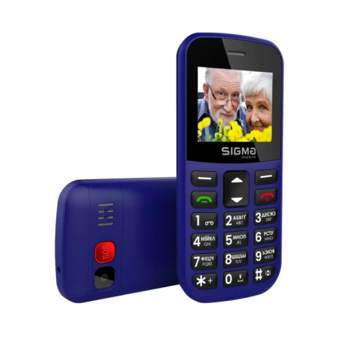 Кнопковий телефон Sigma Comfort 50 CF115 EASY Blue з акумулятором 1000 мА·год