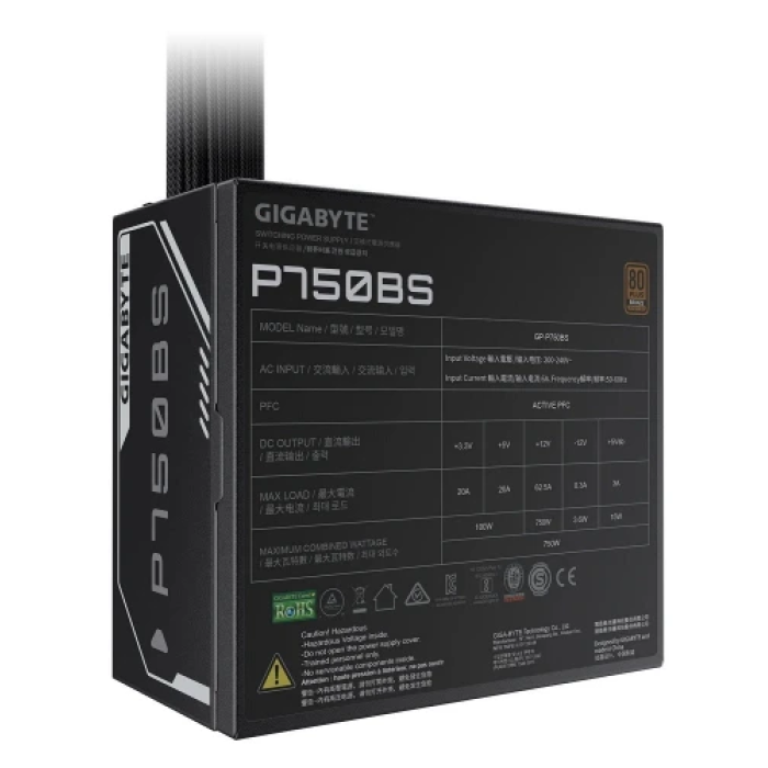 Блок живлення Gigabyte P750BS на 750 Вт, 80 PLUS Bronze