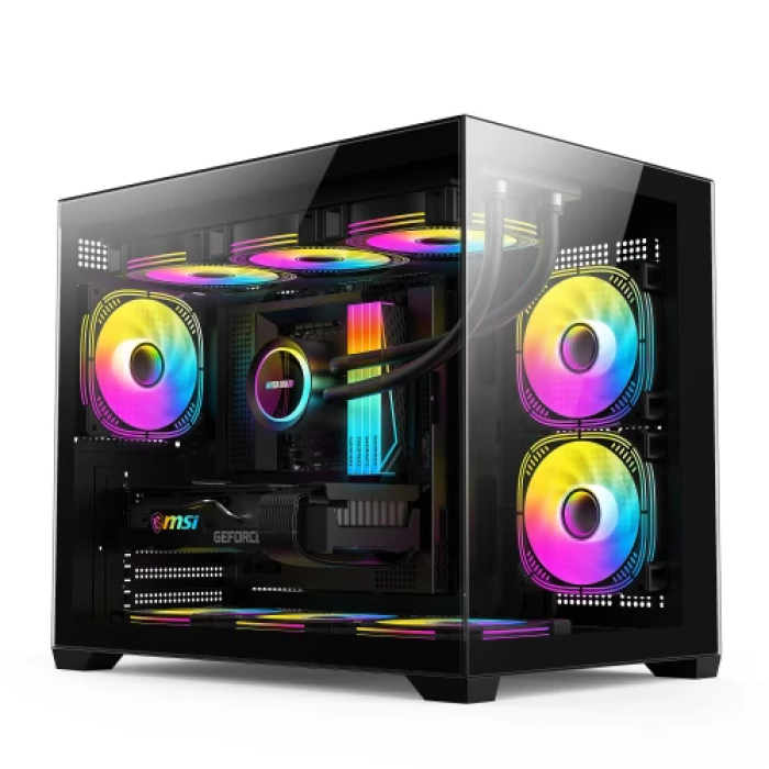 Корпус GTL Gaming Abyss Mid Tower для ПК, чорний ARGB без блока живлення