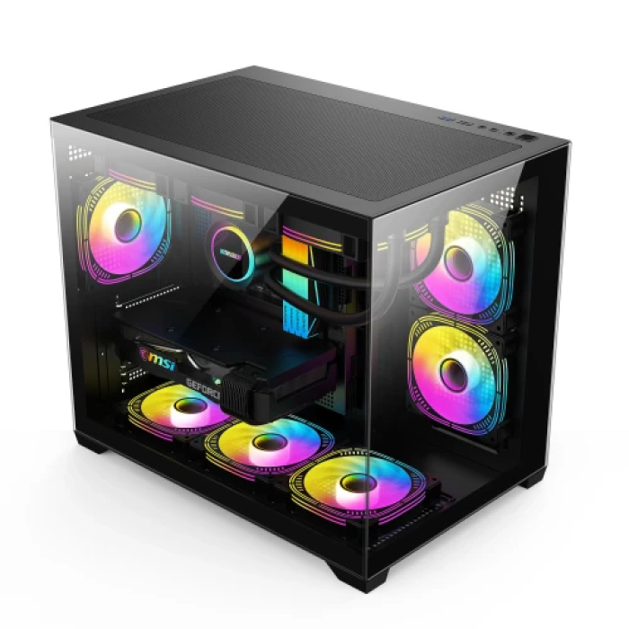 Корпус GTL Gaming Abyss Mid Tower для ПК, чорний ARGB без блока живлення