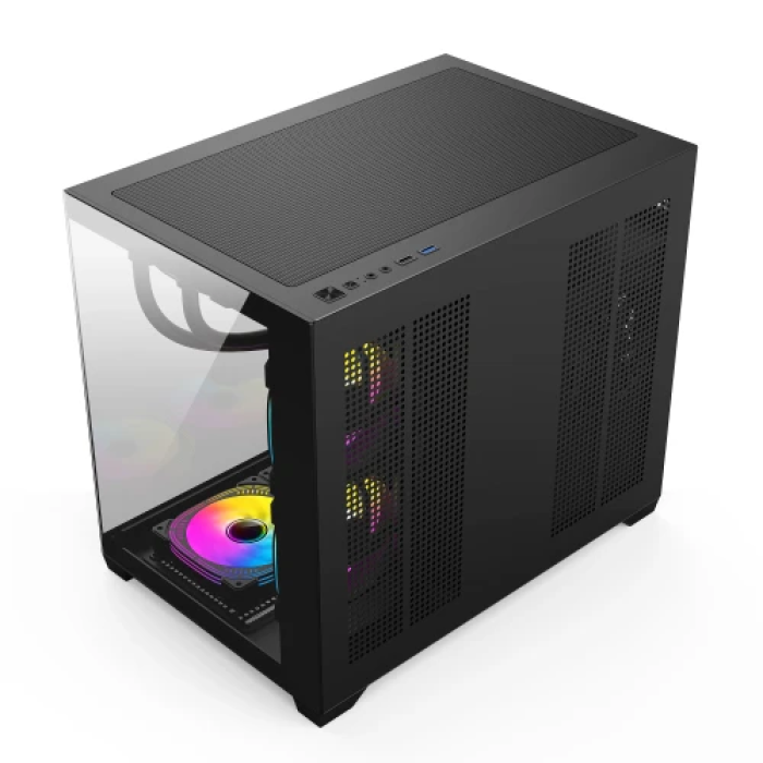 Корпус GTL Gaming Abyss Mid Tower для ПК, чорний ARGB без блока живлення