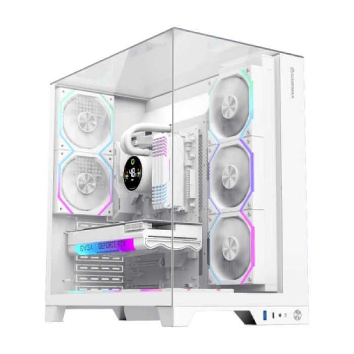 Білий корпус GameMax Infinity Pro Mid Tower із загартованим склом
