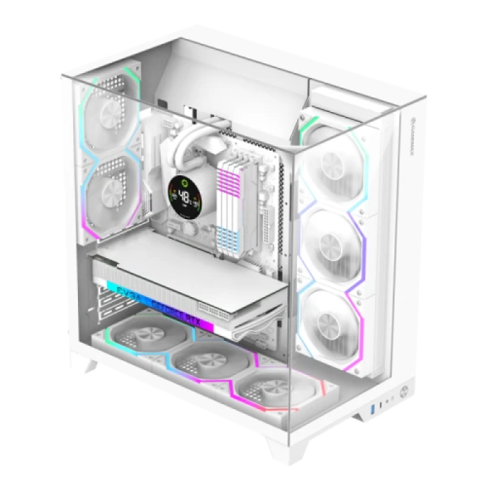 Білий корпус GameMax Infinity Pro Mid Tower із загартованим склом