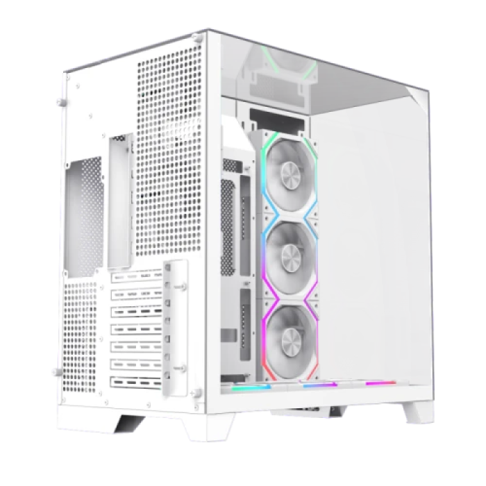 Білий корпус GameMax Infinity Pro Mid Tower із загартованим склом