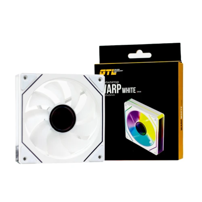 Корпусний вентилятор GTL Warp White 120 мм з ARGB-підсвічуванням