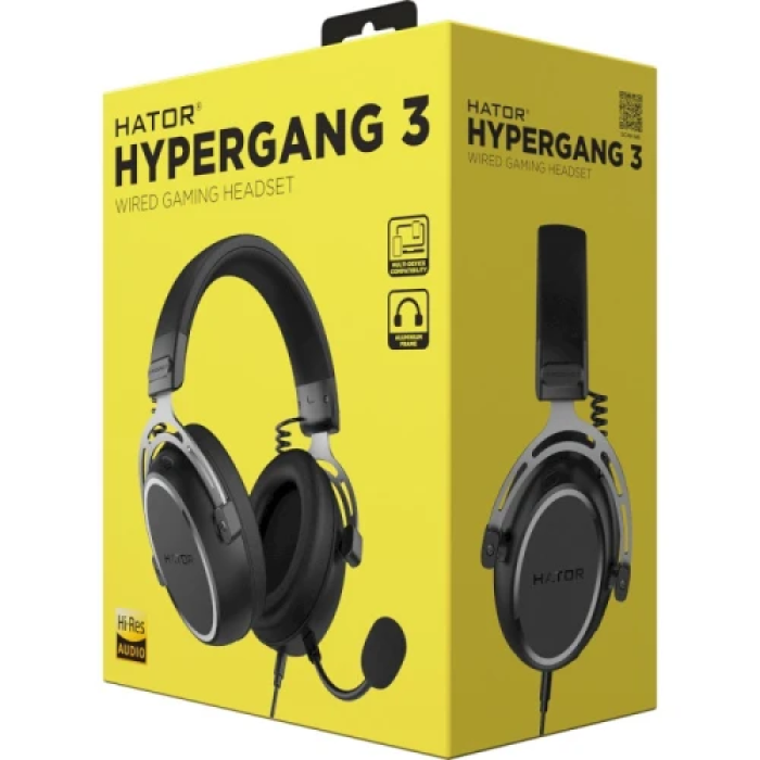 Ігрова гарнітура Hator Hypergang 3 Hi-Res чорного кольору