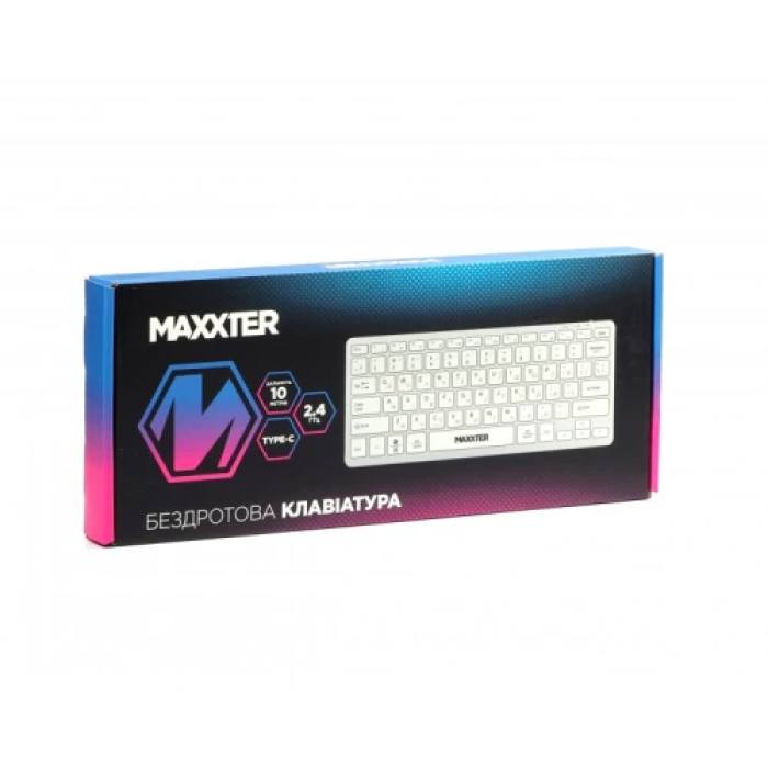 Компактна бездротова клавіатура Maxxter KBW-C01S-UA на 78 клавіш