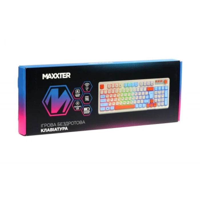 Бездротова компактна клавіатура Maxxter KBGW-3C01-UA White
