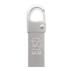 Флешка (USB-накопичувач) T&G Metal TG027 64 ГБ, USB 2.0, срібляста