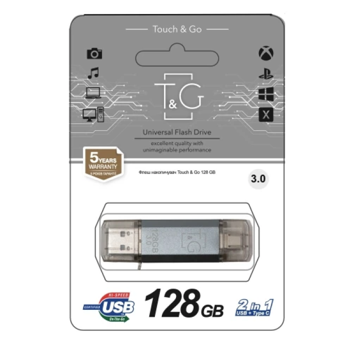 Флешка T&G Star TG009TC на 128 ГБ із Type-C та USB 3.0
