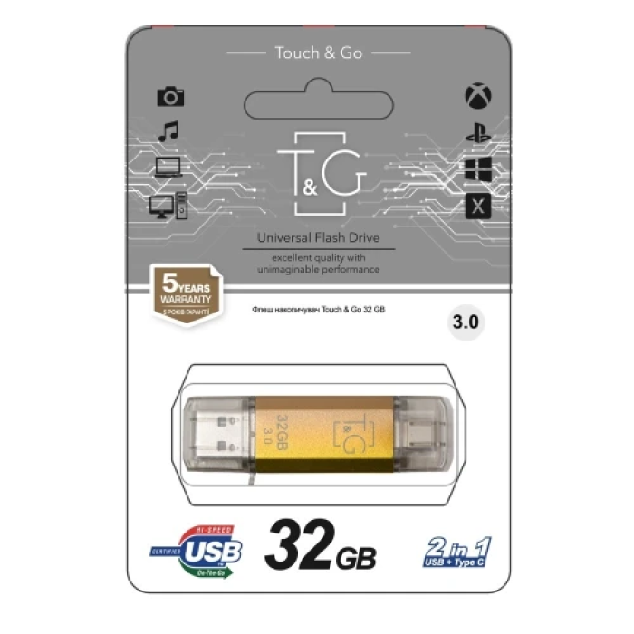 USB-флешка T&G Star TG009TC на 32 ГБ із Type-C та USB 3.0