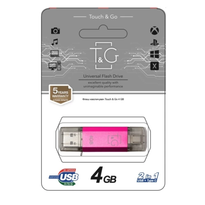 Флешка T&G Star TG009TC 4 ГБ — Type-C / USB 2.0