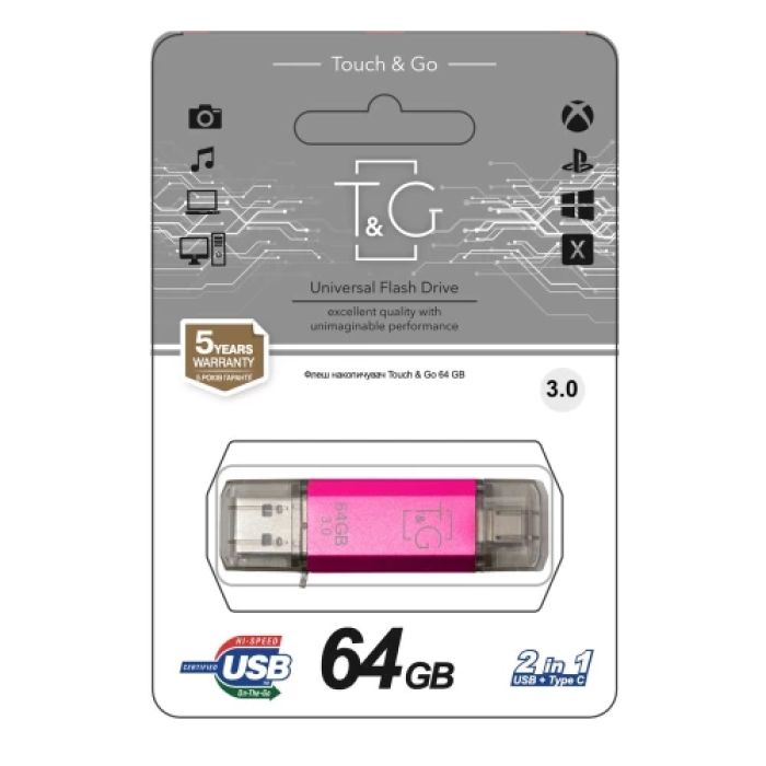 Флешка T&G Star TG009TC на 64 ГБ із Type-C та USB 3.0