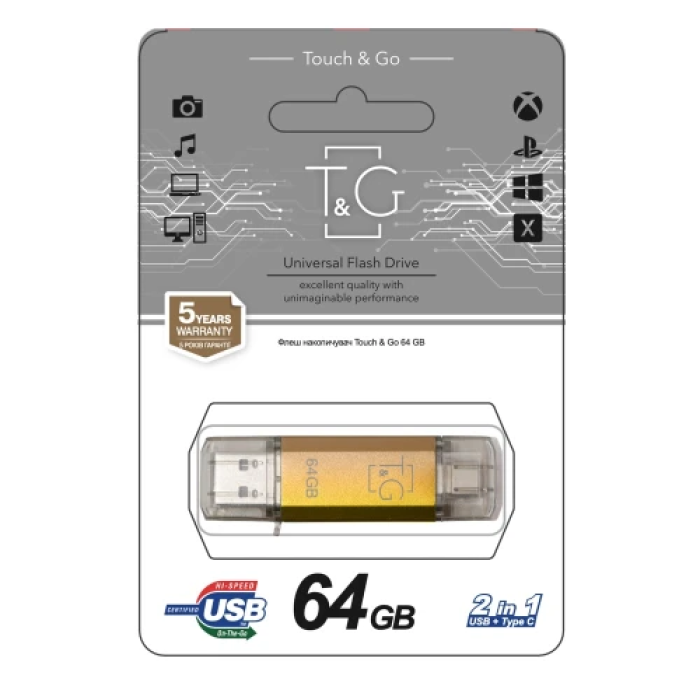 Флешка T&G Star TG009TC на 64 ГБ із Type-C та USB 2.0