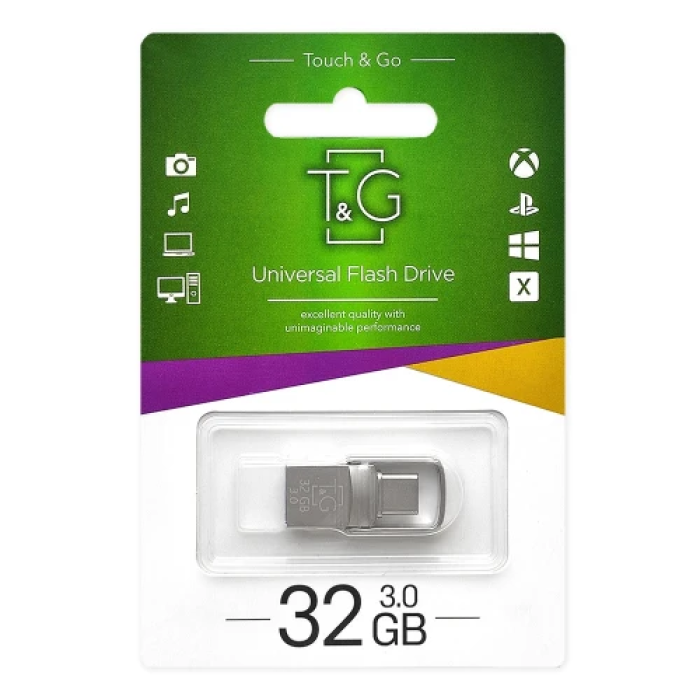 Флеш-накопичувач T&G Metal TG104 32 ГБ із Type-C та USB 3.0
