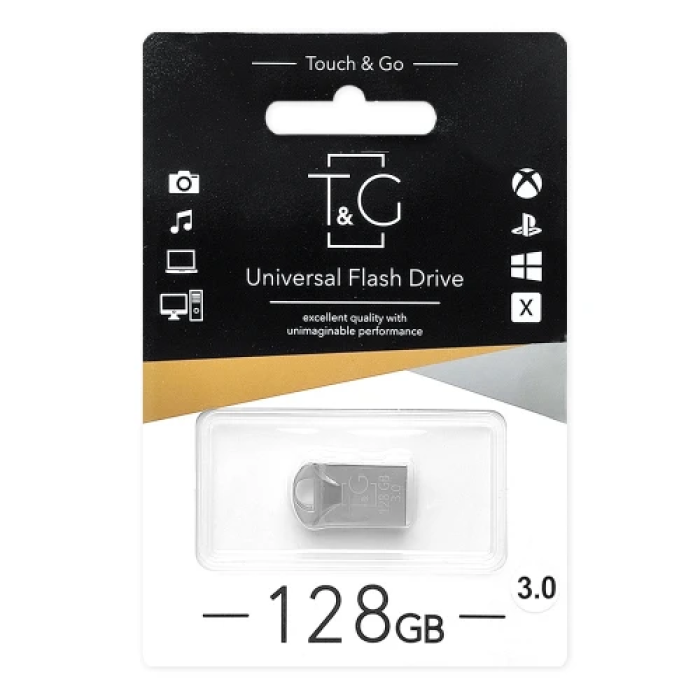 USB-флешка T&G TG106 на 128 ГБ із USB 3.0, срібляста