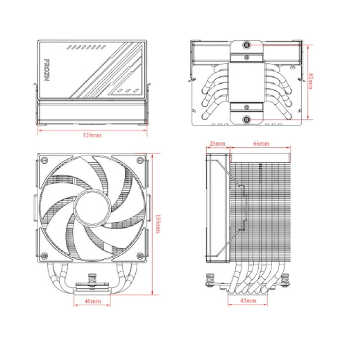 Баштовий кулер для процесора ID-Cooling FROZN A610 Black до 250 Вт