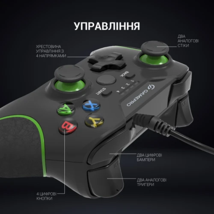 Дротовий геймпад GamePro MG450B USB для ПК, PS3 та Android