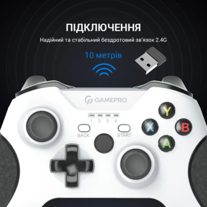 Бездротовий геймпад GamePro MG650W White для ПК, PS3 та Android