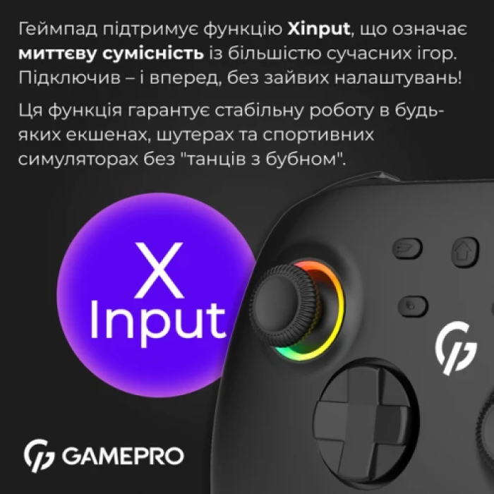 Бездротовий геймпад GamePro GPX13B чорного кольору