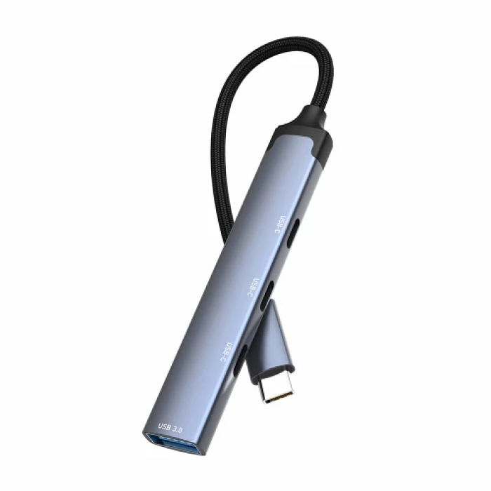 USB-хаб ColorWay CW-HUB07 на 4 порти в алюмінієвому корпусі