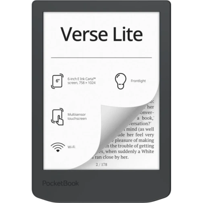 PocketBook Verse Lite — рідер 6″ Midnight Grey з Wi‑Fi