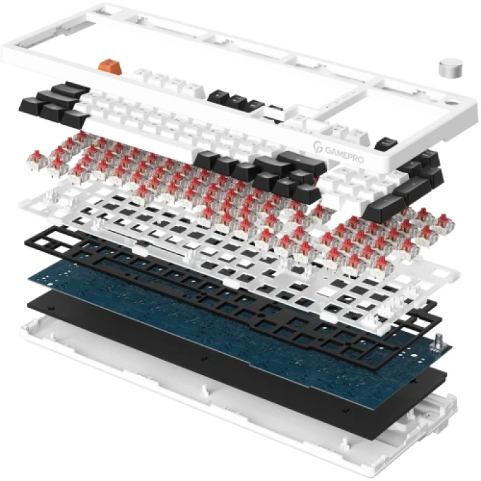 Механічна ігрова клавіатура GamePro MK170B RGB на 97 клавіш Black/White
