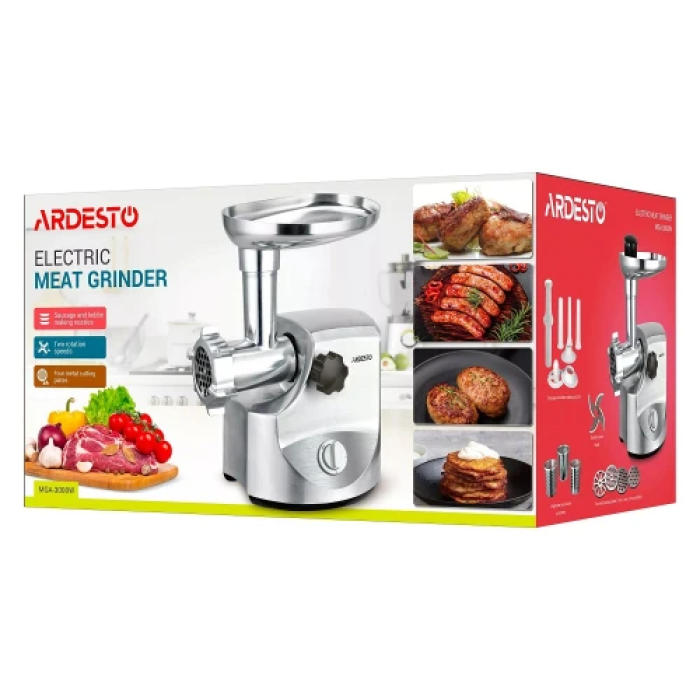 Електром’ясорубка Ardesto MGA-3000W — продуктивність 2,6 кг/хв