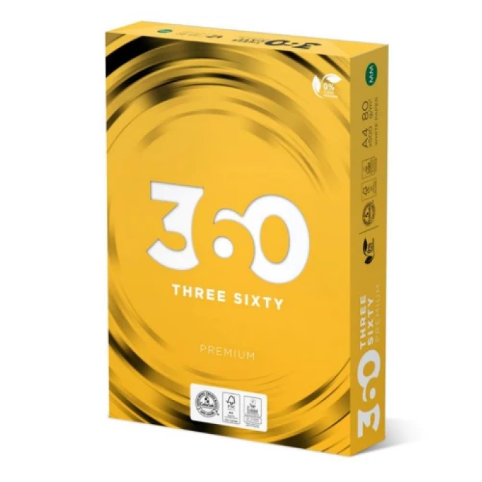 Офісний папір 360 Premium A4, 80 г/м², 500 аркушів Class B