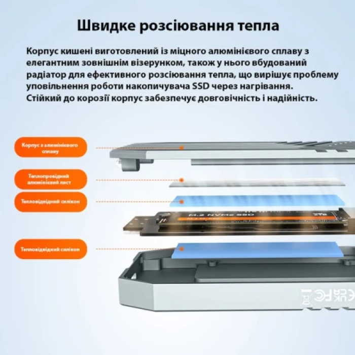 Зовнішній корпус для SSD M.2 Maiwo K1695 USB Type-C 4.0