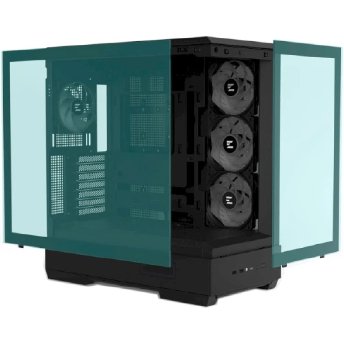 Панорамний корпус Zalman P50 DS Black Mid Tower з 4 вентиляторами ARGB