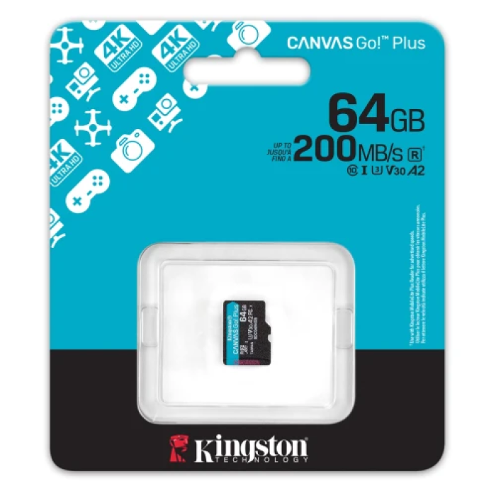 Карта пам’яті Kingston Canvas Go! Plus microSDXC на 64 ГБ