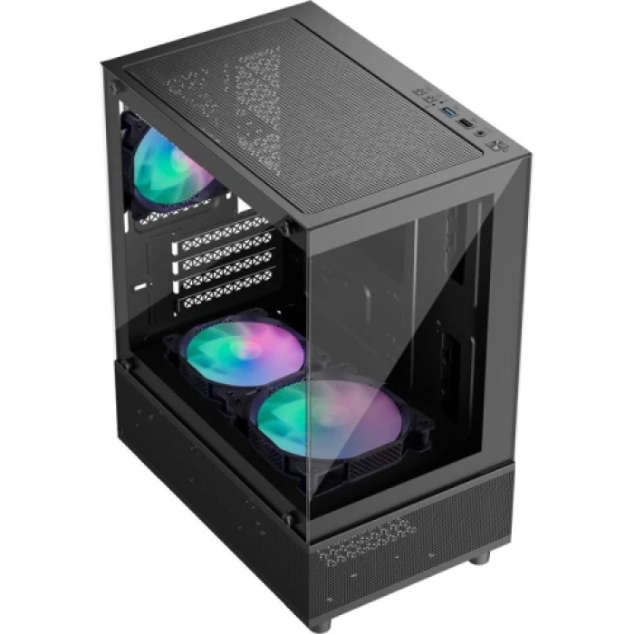 Корпус 1stPlayer Mi2-A-BK-2F7R-1F7 Mini Tower, чорний