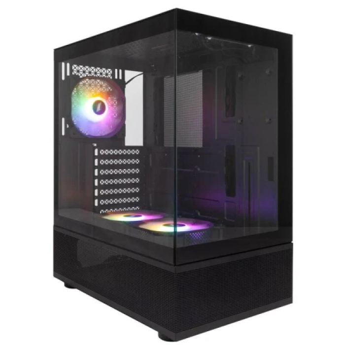 Корпус 1stPlayer Mi7-A-BK-2F7R-1F7 Midi Tower із ARGB-підсвічуванням