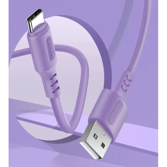 USB-кабель ColorWay USB Type-C, 1 м, фіолетовий