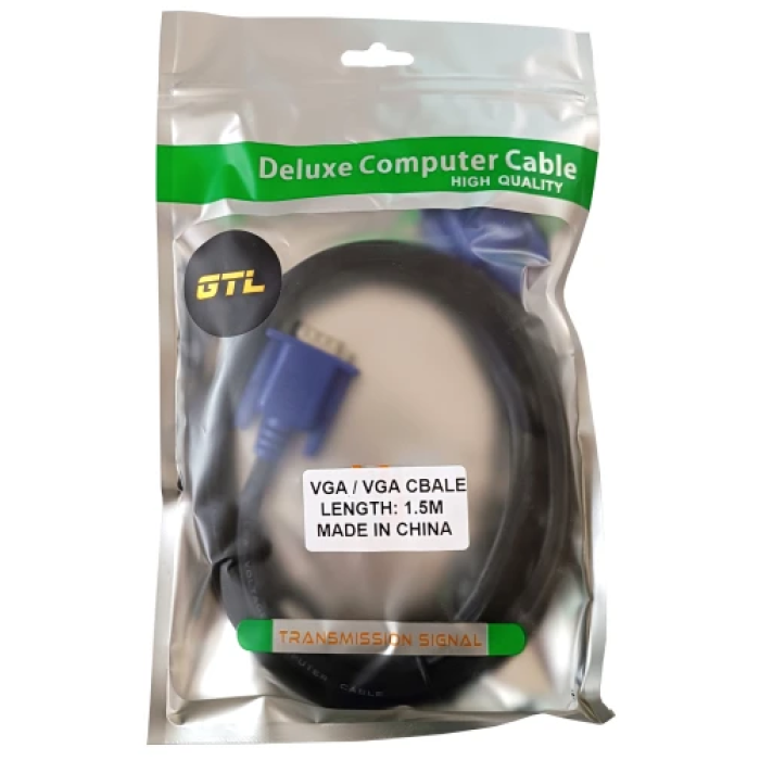 Кабель VGA GTL M–M, 1,5 м, чорний