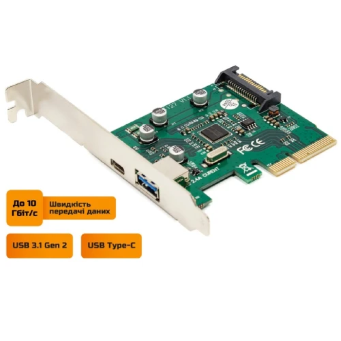 PCI-E плата розширення Frime з USB 3.1 Gen2 і Type-C