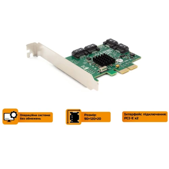 RAID-контролер Frime для PCI-E x1 з 4 портами SATA3