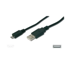 Кабель USB — microUSB (кабель для заряджання) Digitus USB 2.0 AM — microUSB 1,8 м чорний