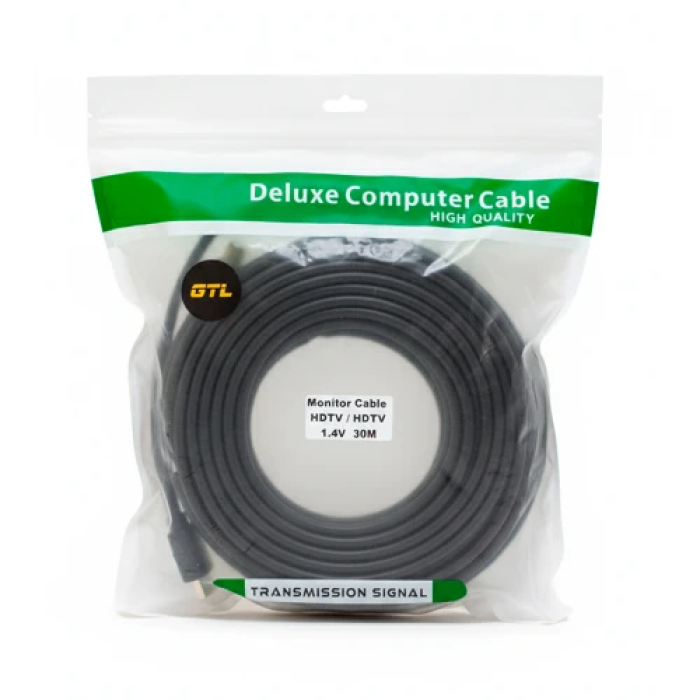 Кабель HDMI GTL V1.4 довжиною 30 м, чорний