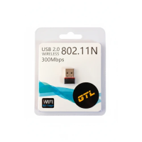 Мережевий адаптер (Wi‑Fi адаптер) GTL W300 USB 2.0, чорний, Nano