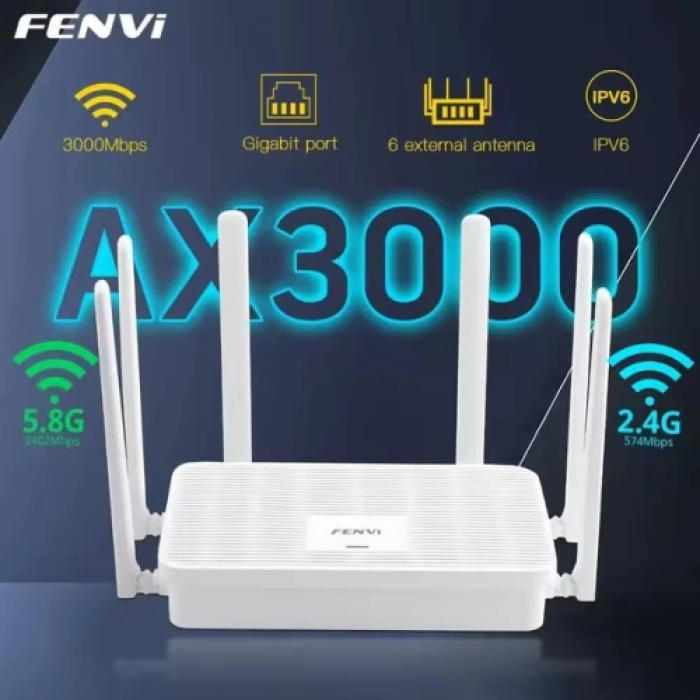 Роутер Fenvi FV-AX3000WR з Wi‑Fi 6 у білому корпусі