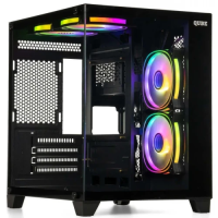 Комп'ютерний корпус (системний блок) Qube REEF ARGB Black Mini Tower для Micro ATX, Mini ITX
