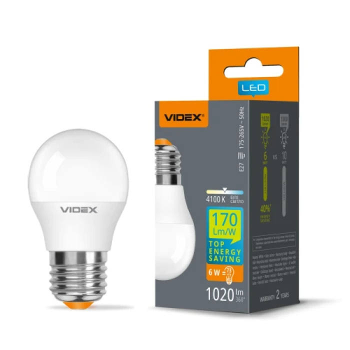 Світлодіодна лампа Videx VL-G45h-06274 E27 6 Вт