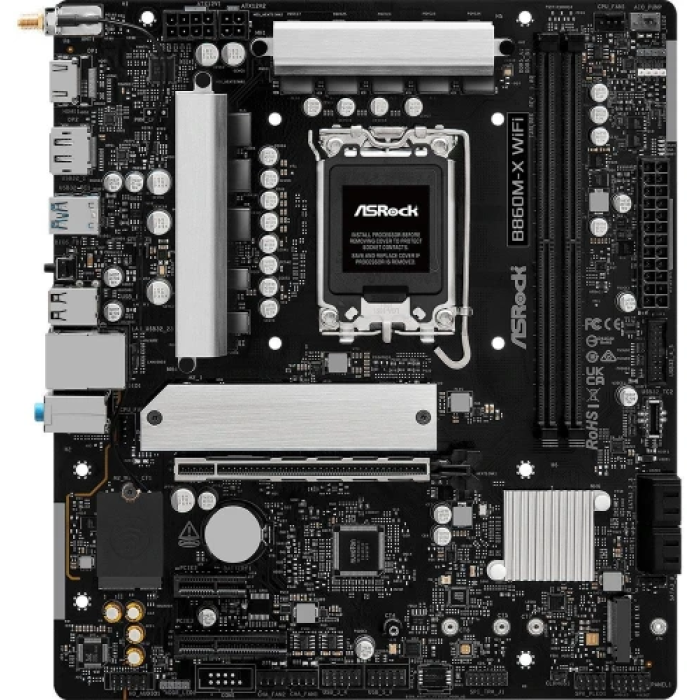 Материнська плата ASRock B860M-X WiFi формату MicroATX з DDR5