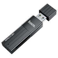 Кардридер (зчитувач карт пам’яті) Hoco HB20 Mindful USB 3.0, Black, microSD/SD