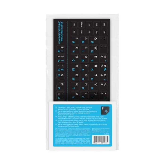 Наліпка на клавіатуру ColorWay Blue/White для Укр / Рус / Англ